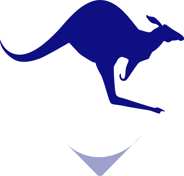 Kangaroo Blue Clip Art - Kangaroo Clipart Blue (600x573)