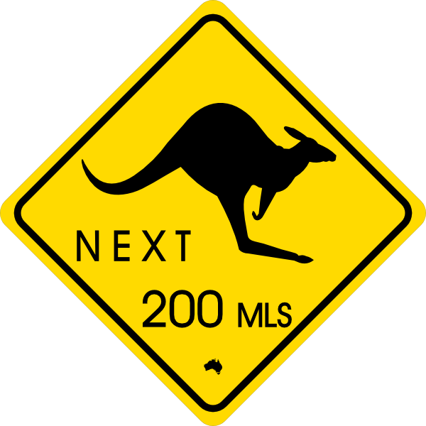 Kangaroo Traffic Sign Clip Art At Clker - Traffic Sign (600x600)