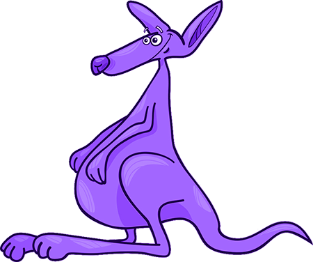 Mcroo-lg - Purple Kangaroo Clipart (450x376)