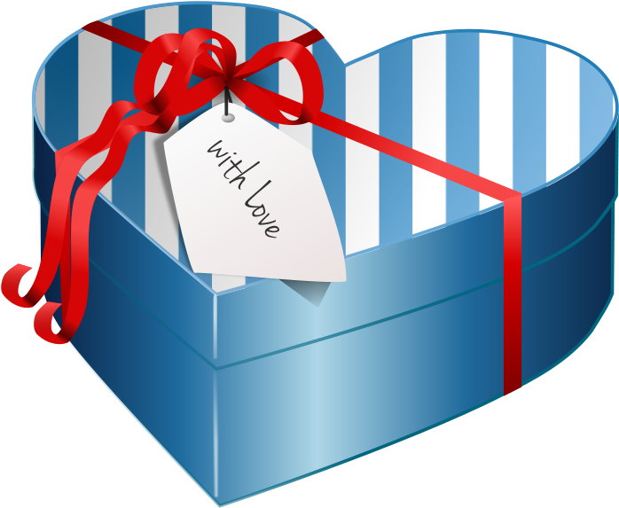 Heart-shaped Clipart Blue - Valentine Gift Clipart (800x676)