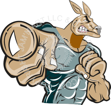 Mean Kangaroo Pointing - Mean Kangaroo Clipart (361x341)