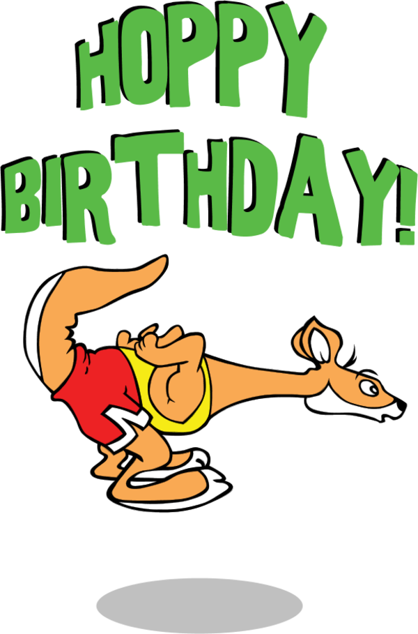 Kangaroo Happy Birthday - Happy Birthday Clip Art (600x909)