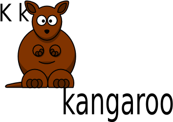 K For Kangaroo - Cartoon Kangaroo (512x248)