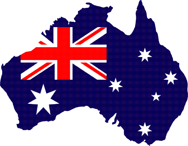Australia Clip Art - Map Of Australia With Flag Inside (1920x1497)