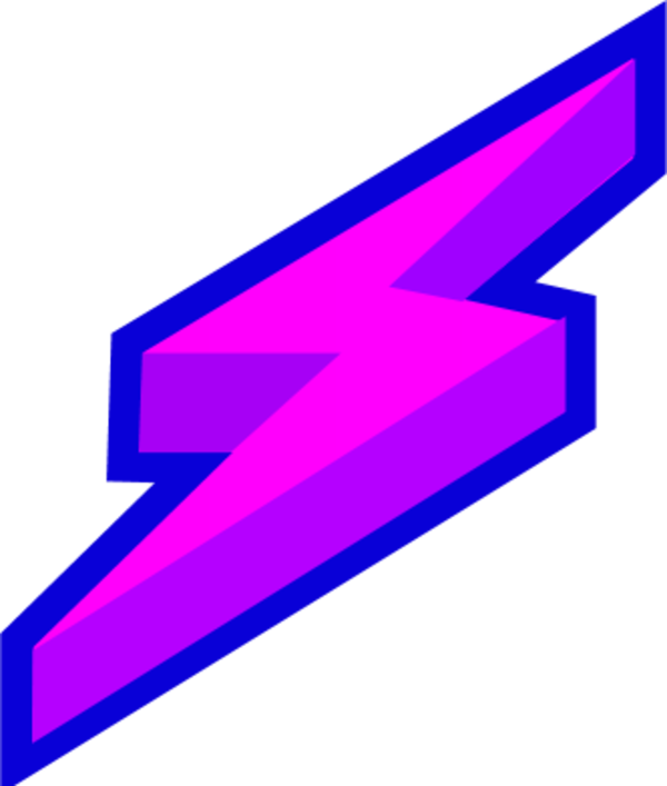 Lightning Clipart Public Domain - Purple Lightning Bolt Logo (600x707)