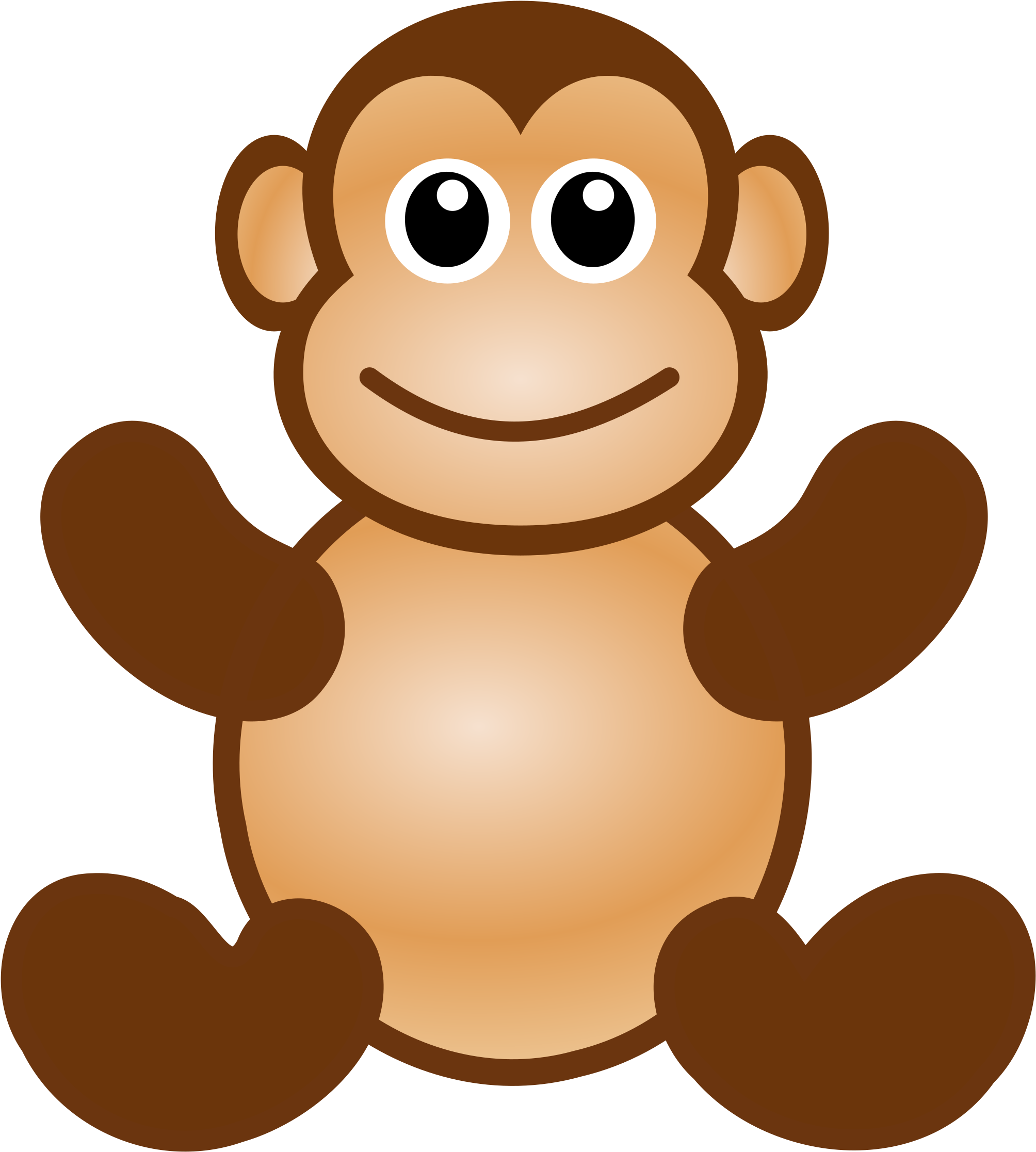 Public Domain Clip Art Image Illustration Of A Cartoon - Monkey Face Cartoon (2031x2400)