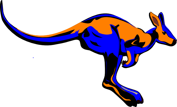 Blue Kangaroo Clip Art - Blue Kangaroo Clip Art (600x364)