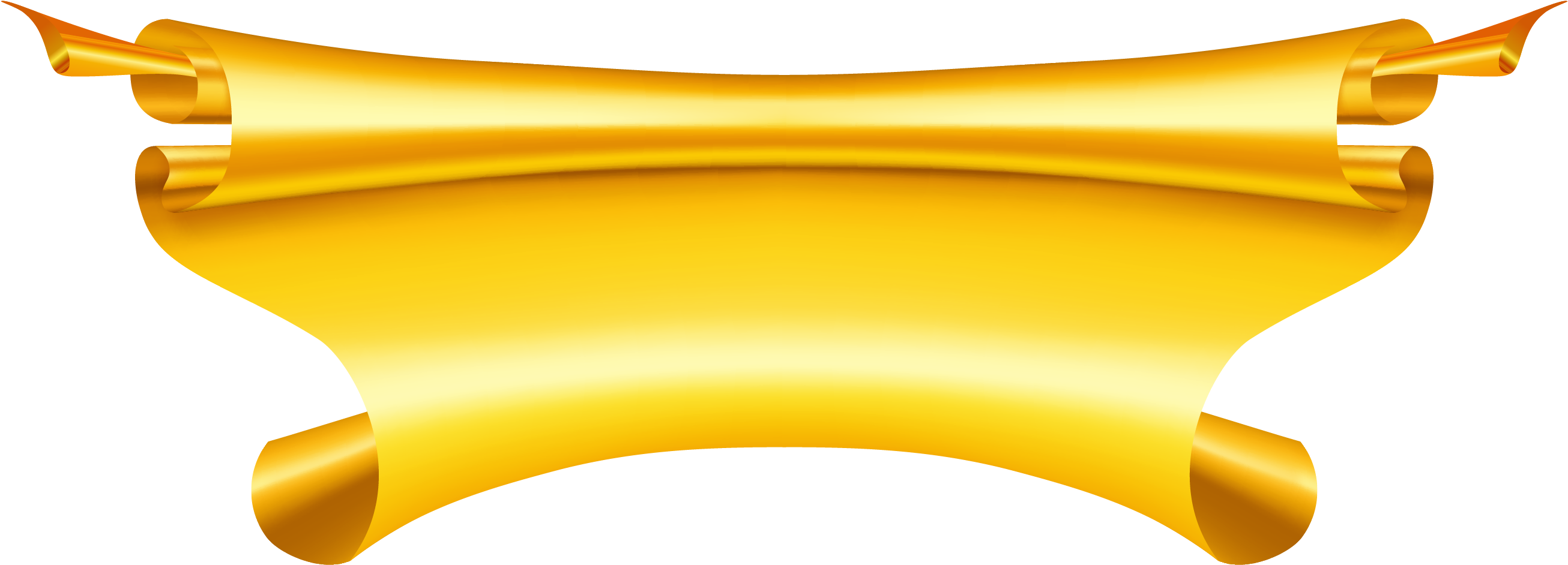 Gold - Ribbon Banner Png (2743x1216)