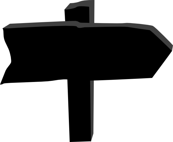 Black Road Sign Clip Art - Road Sign Black (600x492)