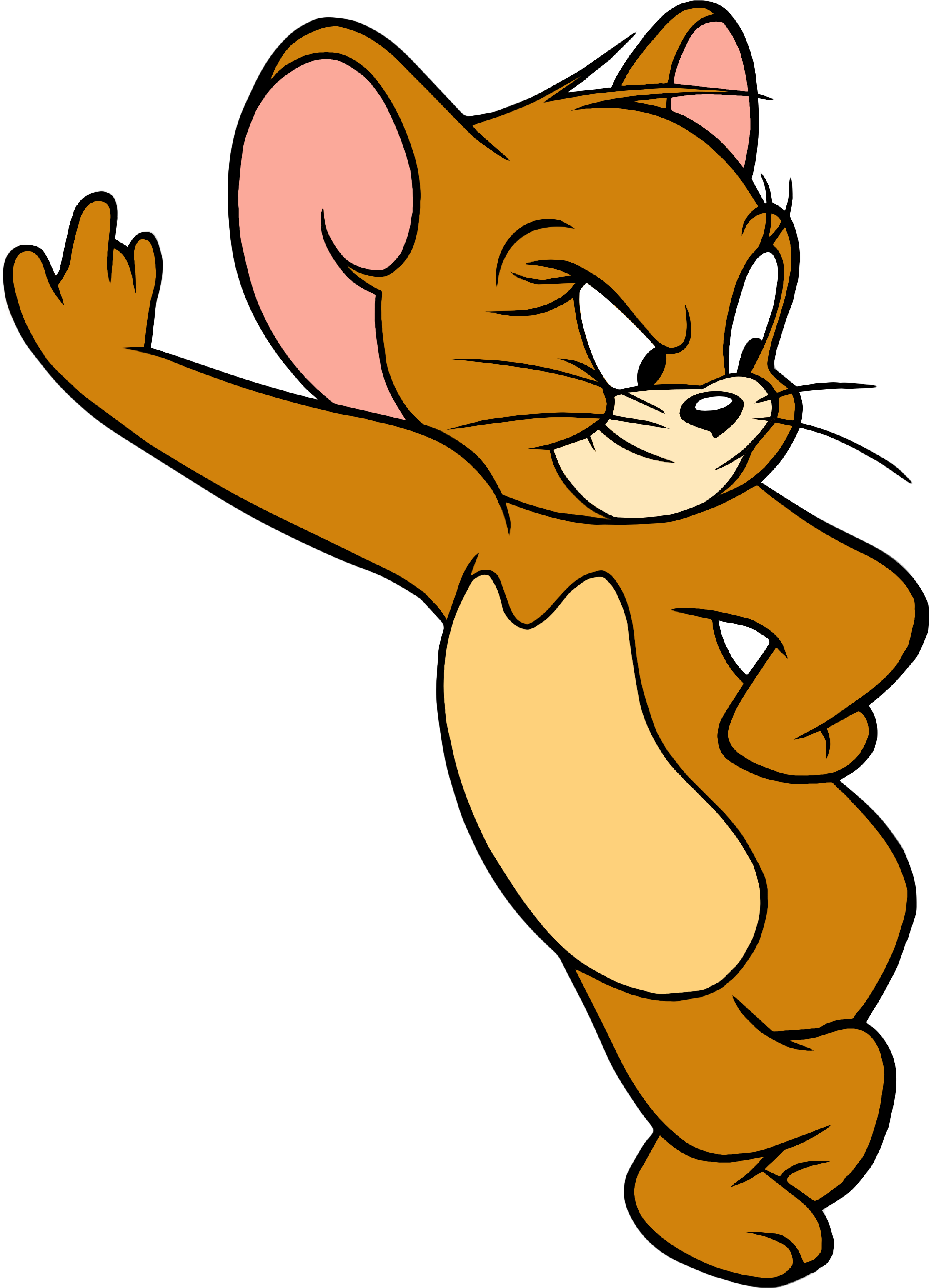 Angry Jerry Free Png Clip Art Image - Tom And Jerry Cartoon (2399x3225)