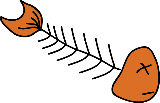 Fish Skeleton Clipart Royalty Free Public Domain Clipart - هيكل السمك (512x330)