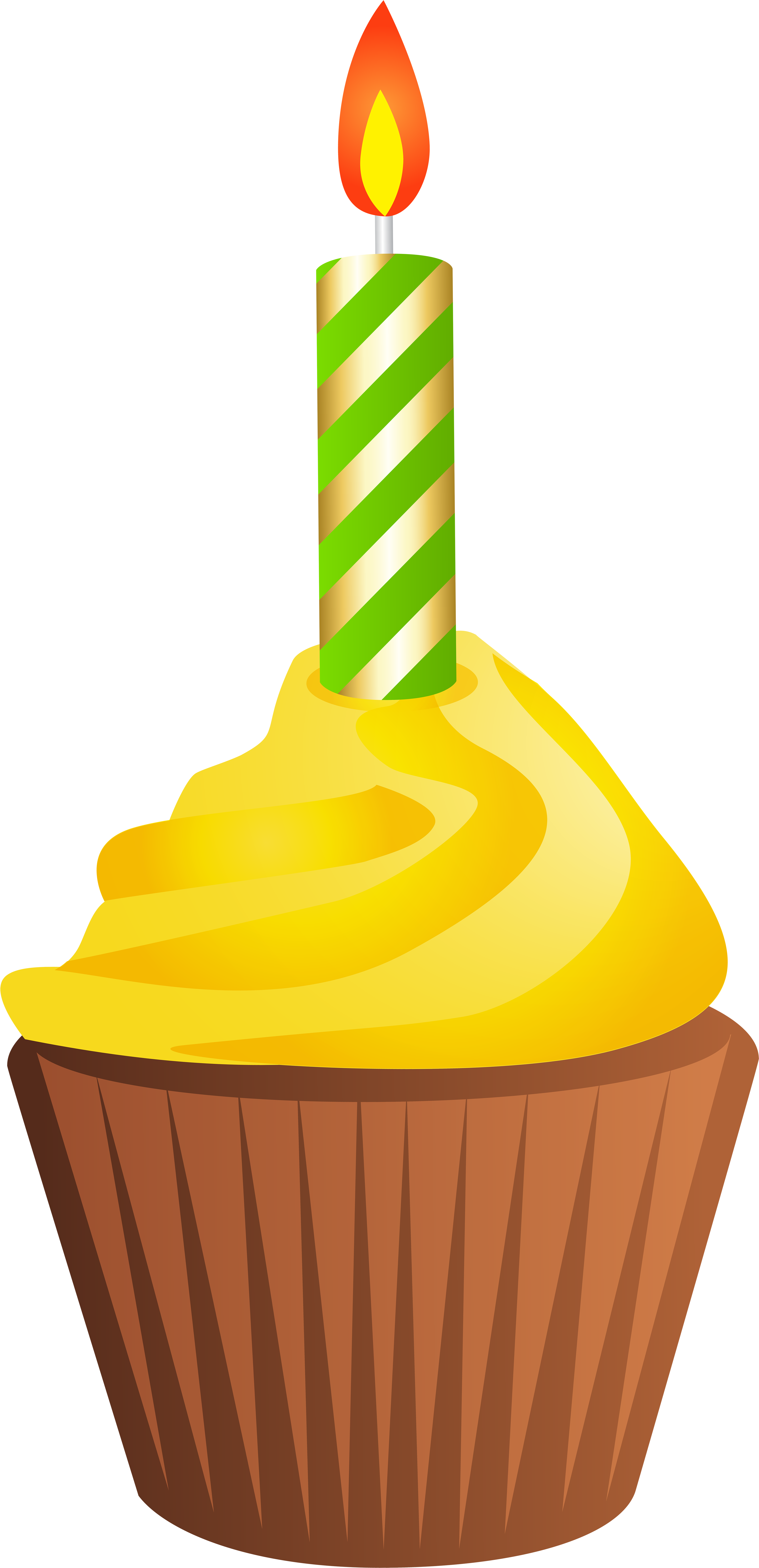 Birthday Muffin With Candle Png Clip Art Imageu200b - Png Format Birthday Candle Png (3869x8000)