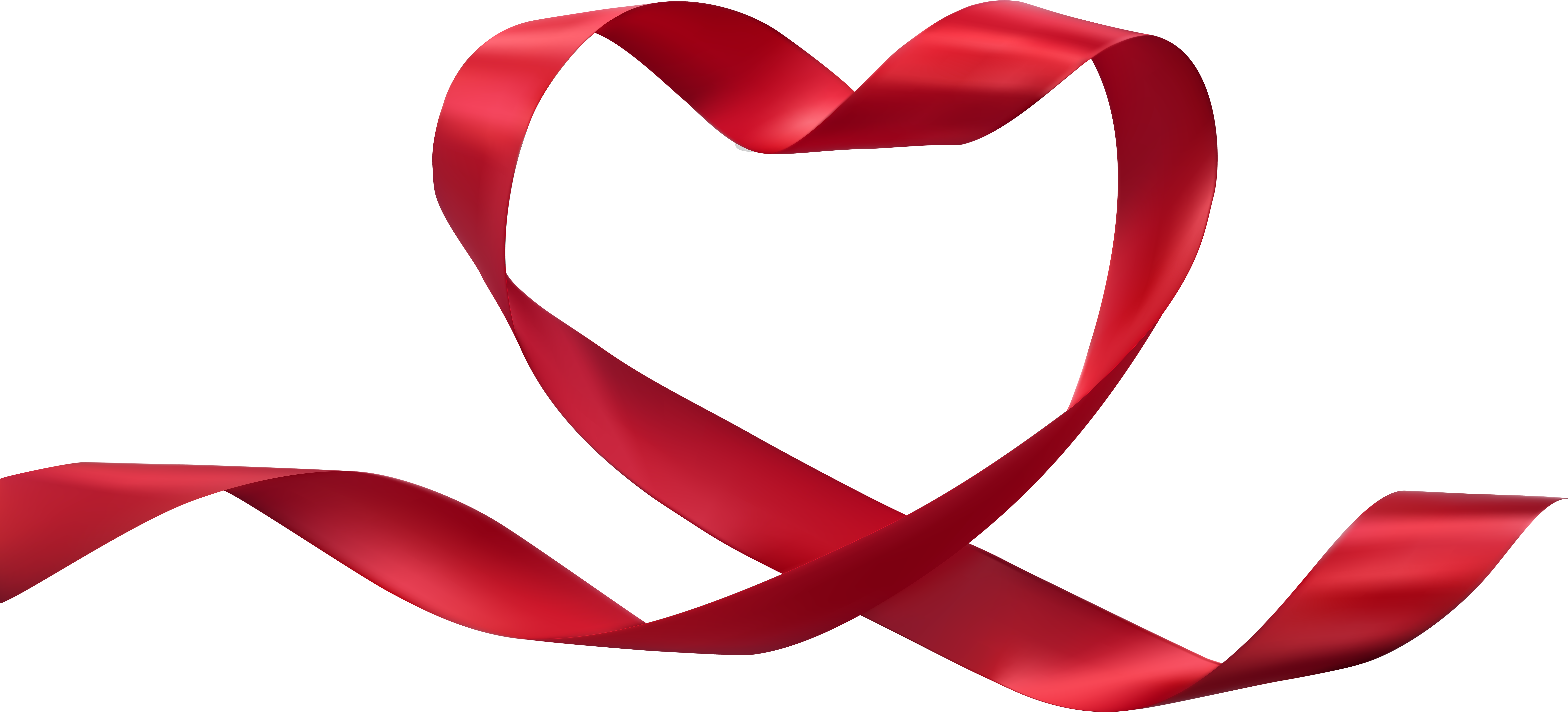 Heart Ribbon Transparent Png Clip Art Image - Heart Ribbon (8000x3757)