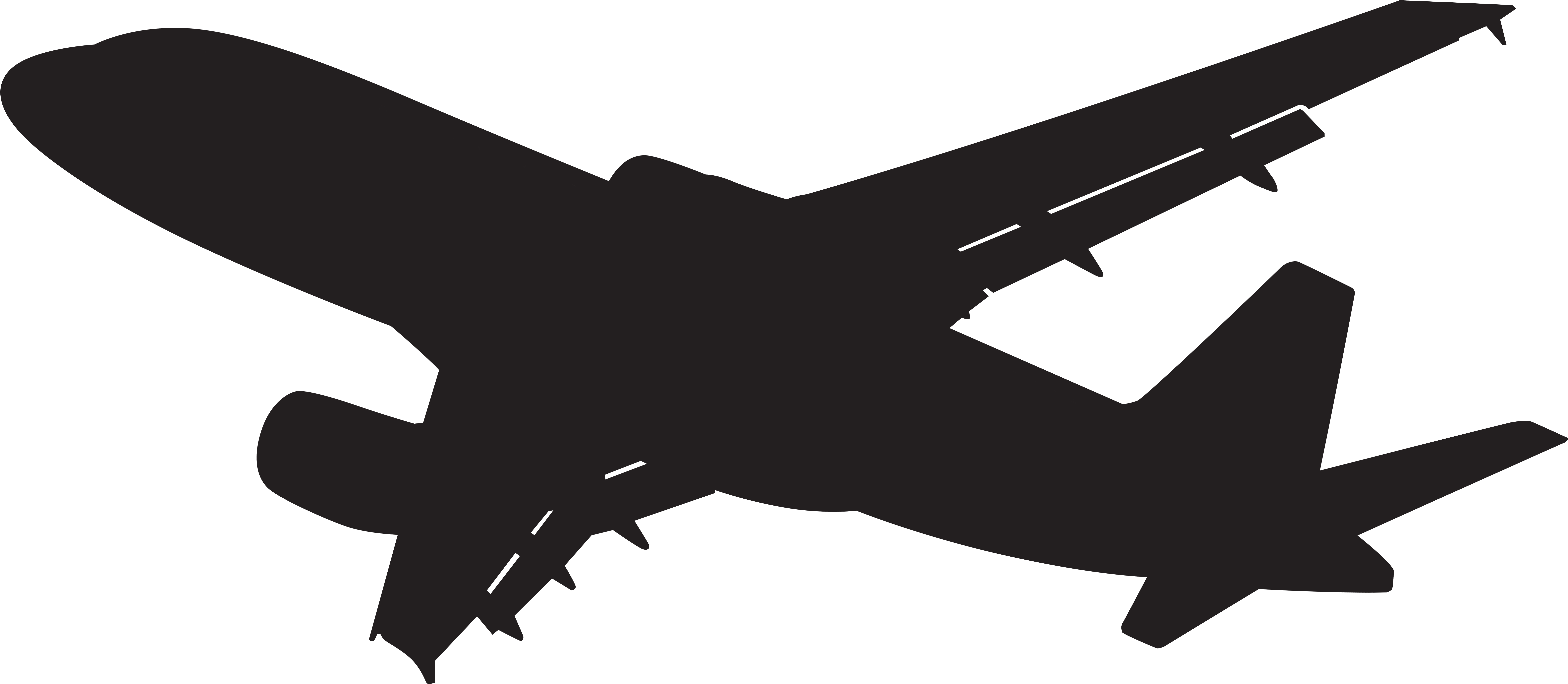 Plane Silhouette Png Clip Art Gallery Yopriceville - Plane With Transparent Background (8000x3495)