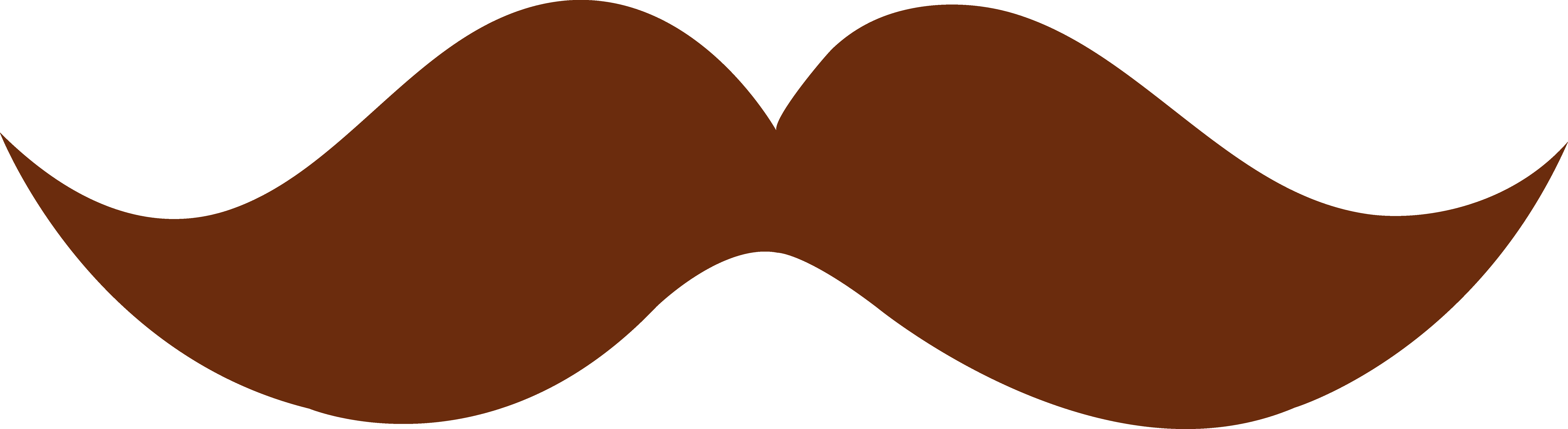 Brown Moustache Design Free Clip Art - Brown Mustache Clipart (8323x2276)