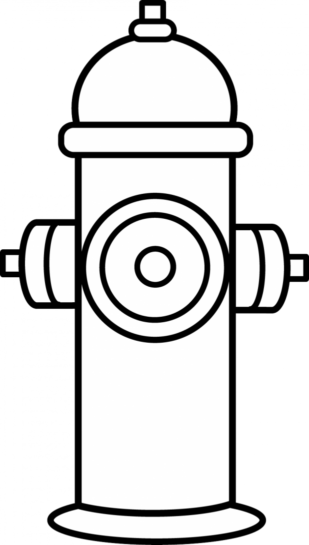 Fireman Hat Clipart - Fire Hydrant Coloring Page (618x1091)