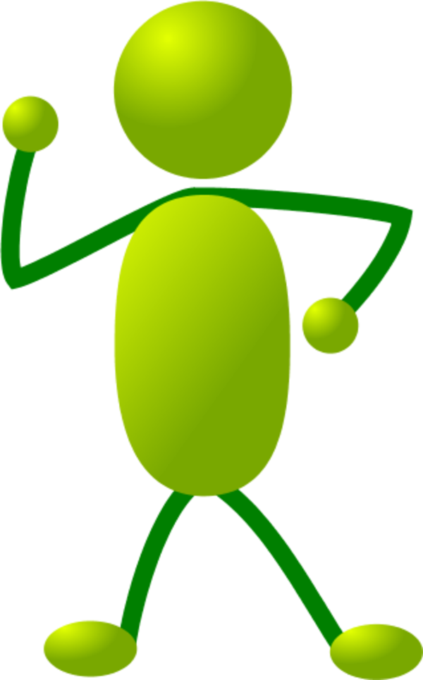Green Stick People Dancing Clipart - Stick People Clip Art (600x965)