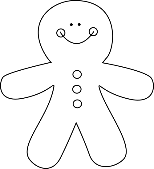 Gingerbread Man Man Black And White Clipart Clipart - Man Clipart White (500x550)