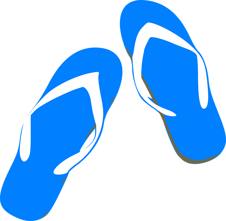 Free Vector Graphic - Blue Flip Flops Clip Art (736x720)