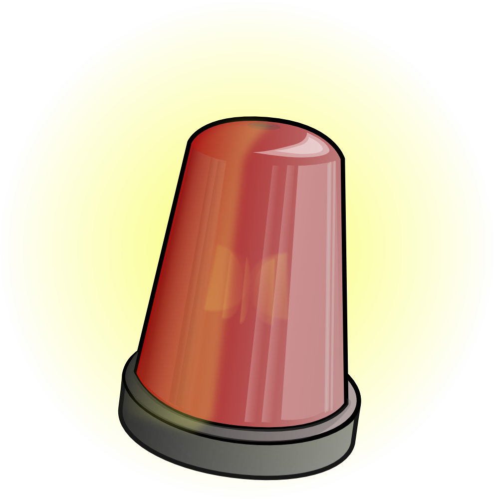 Police Car Alarm Clip Art - Red Emergency Light Shower Curtain (990x1000)