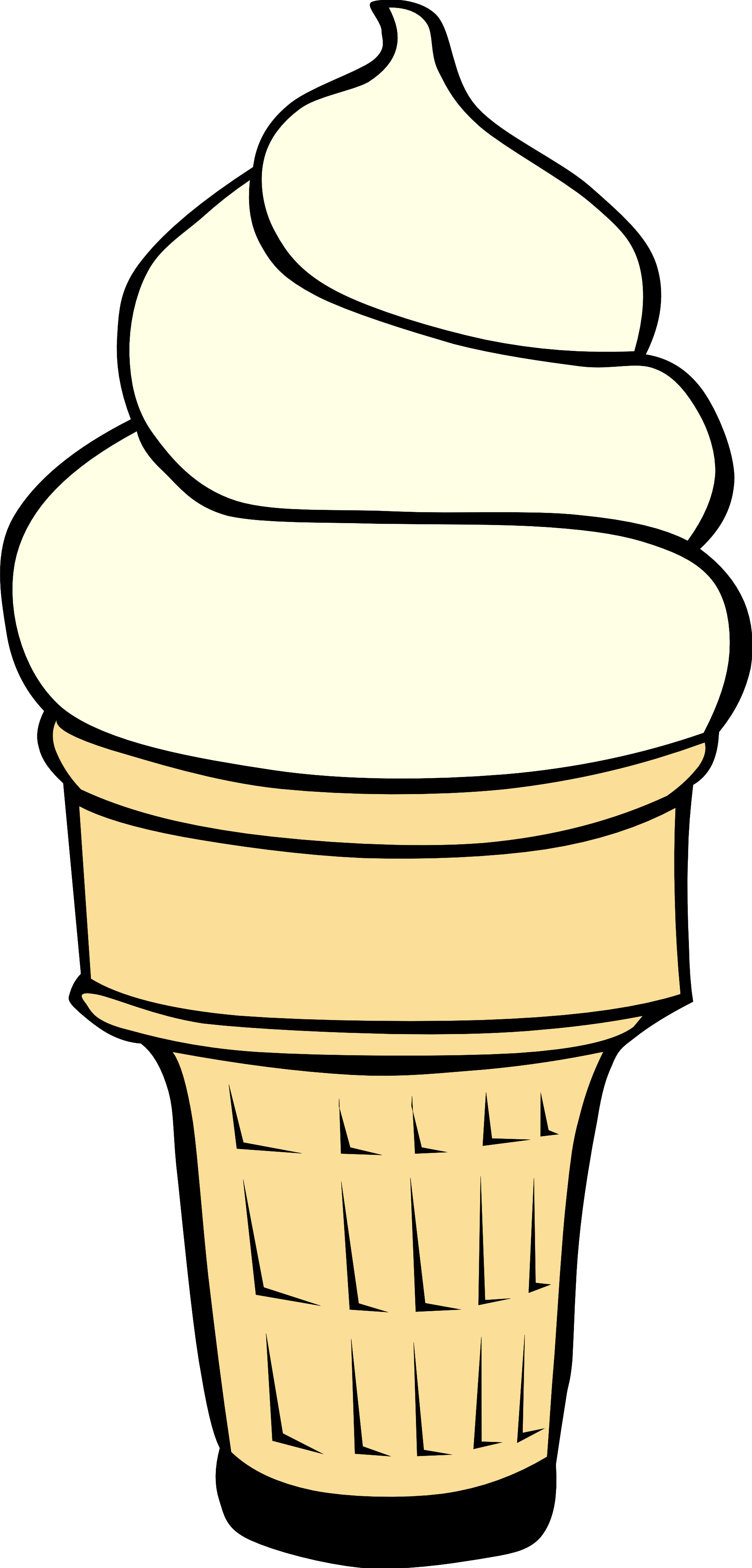 Clipart Ice Cream - Ice Cream Cone Clip Art (1969x4103)