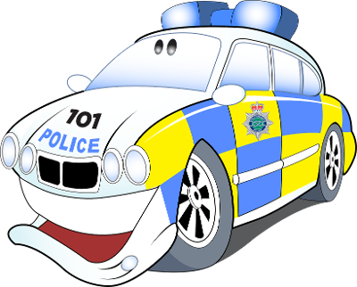 Uk Police Car Clipart - Cartoon Uk Police Car (400x322)