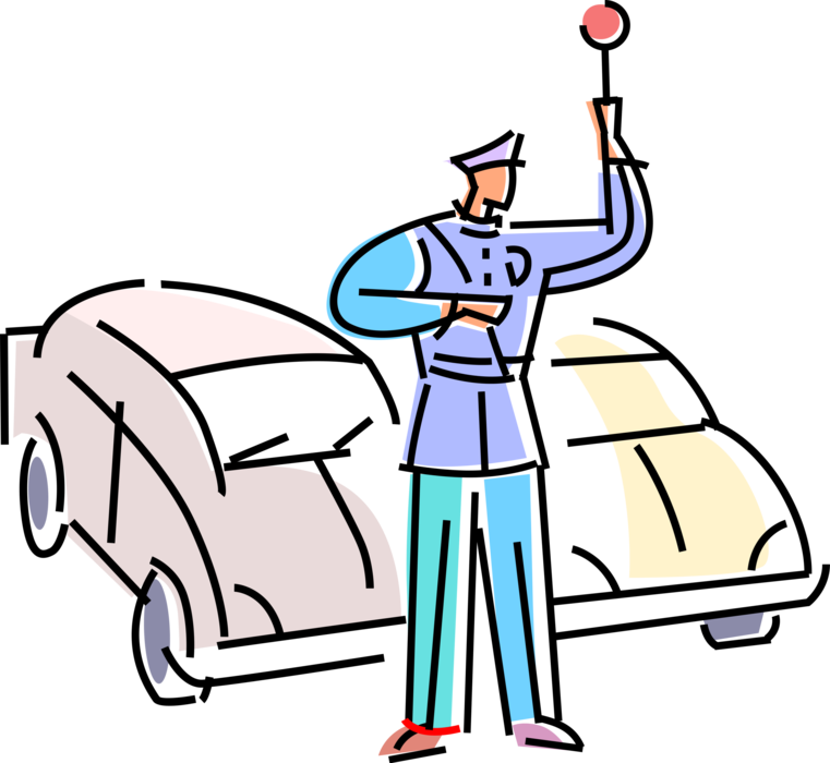 Vector Illustration Of Law Enforcement Traffic Cop - Vector Illustration Of Law Enforcement Traffic Cop (761x700)