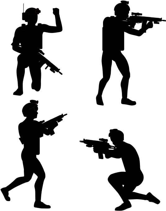 Medium Image - Police Silhouettes Png (566x800)