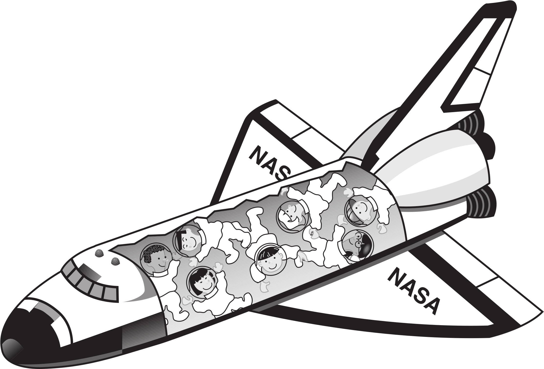 Space Clipart Nasa - Inside Of A Space Shuttle (2400x1634)