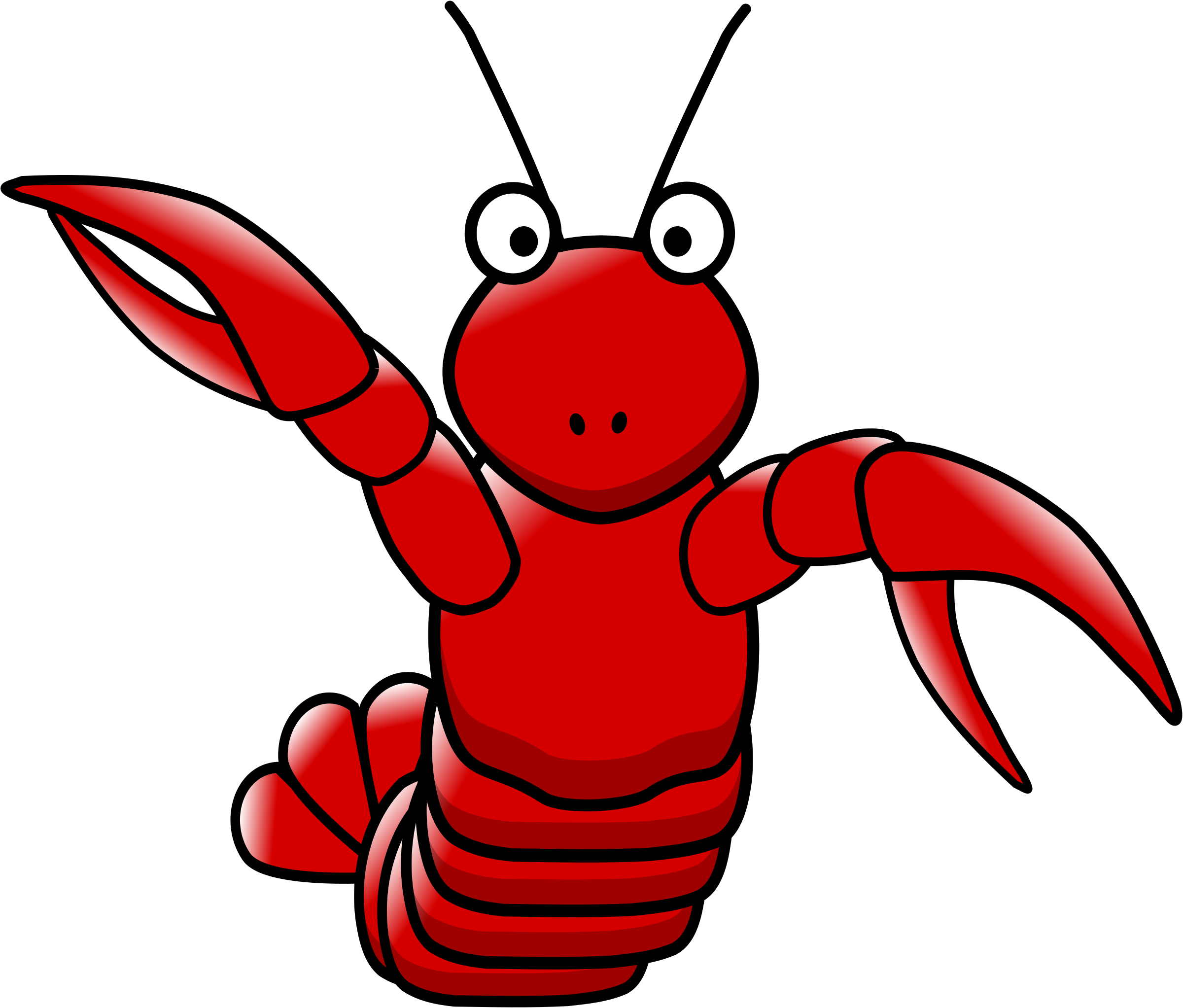 Lobster Clipart - Cartoon Lobster Transparent (2400x2045)