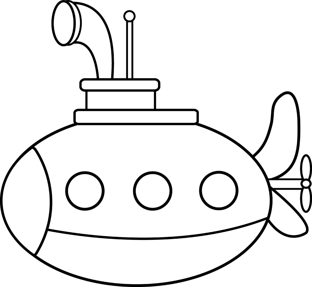 Cartoon Submarine - Coloring Pages Vbs Submarine (1024x941)