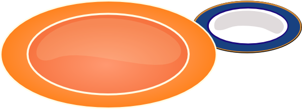 Plate Clipart Small - Orange Plate Clip Art (600x217)