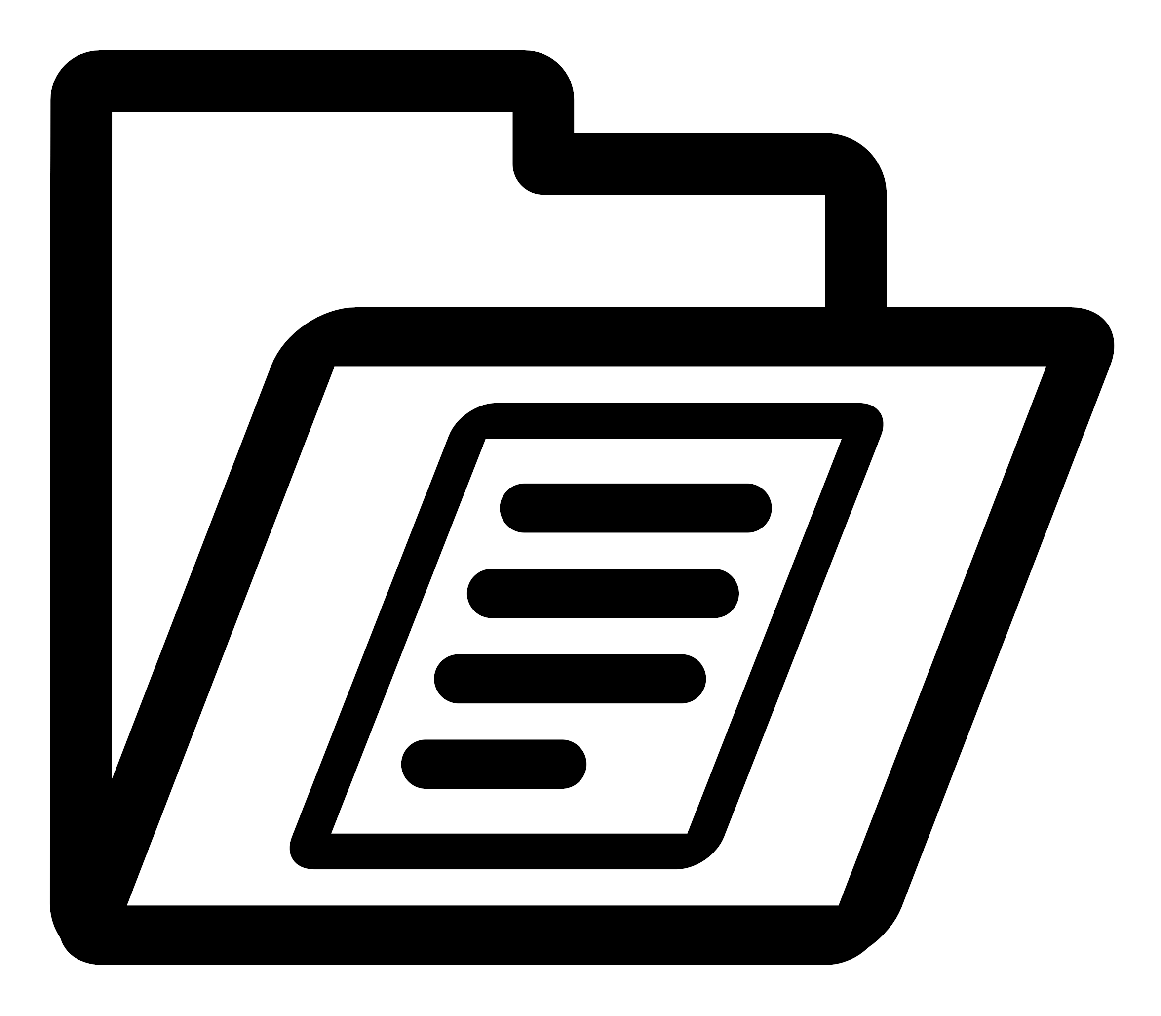 Folder Documents - Documents Clip Art Black And White (2400x2400)