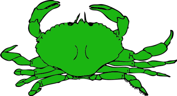 Crab With Clamps Vector Clip Art Clipart - Crab Clip Art (600x328)