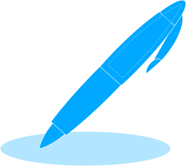 Pen Clipart Logo Png - Blue Pen Clipart (600x536)