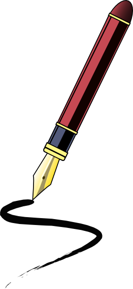 Ink Pen Clip Art - Ink Pen Clipart (270x587)