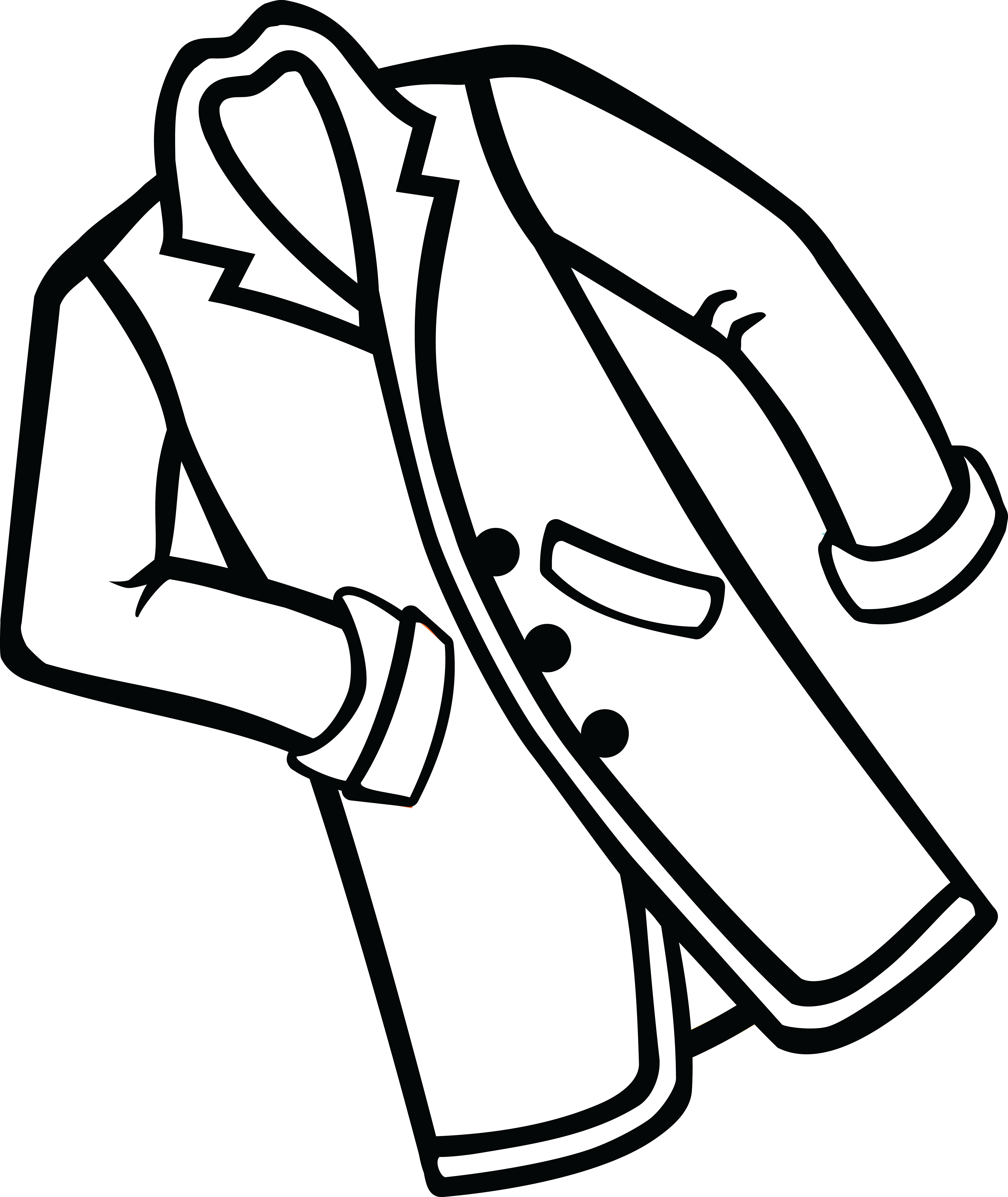 Free Clipart Of A Coat - Coat Black And White (4000x4748)