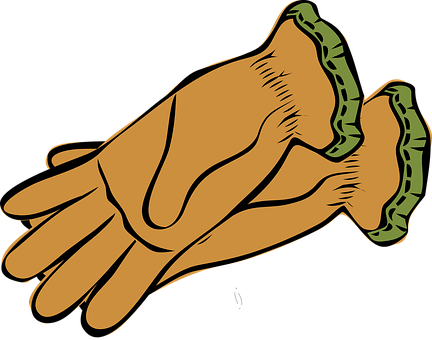 Gloves Gardening Leather Protection Garden - Clip Art Gloves (432x340)