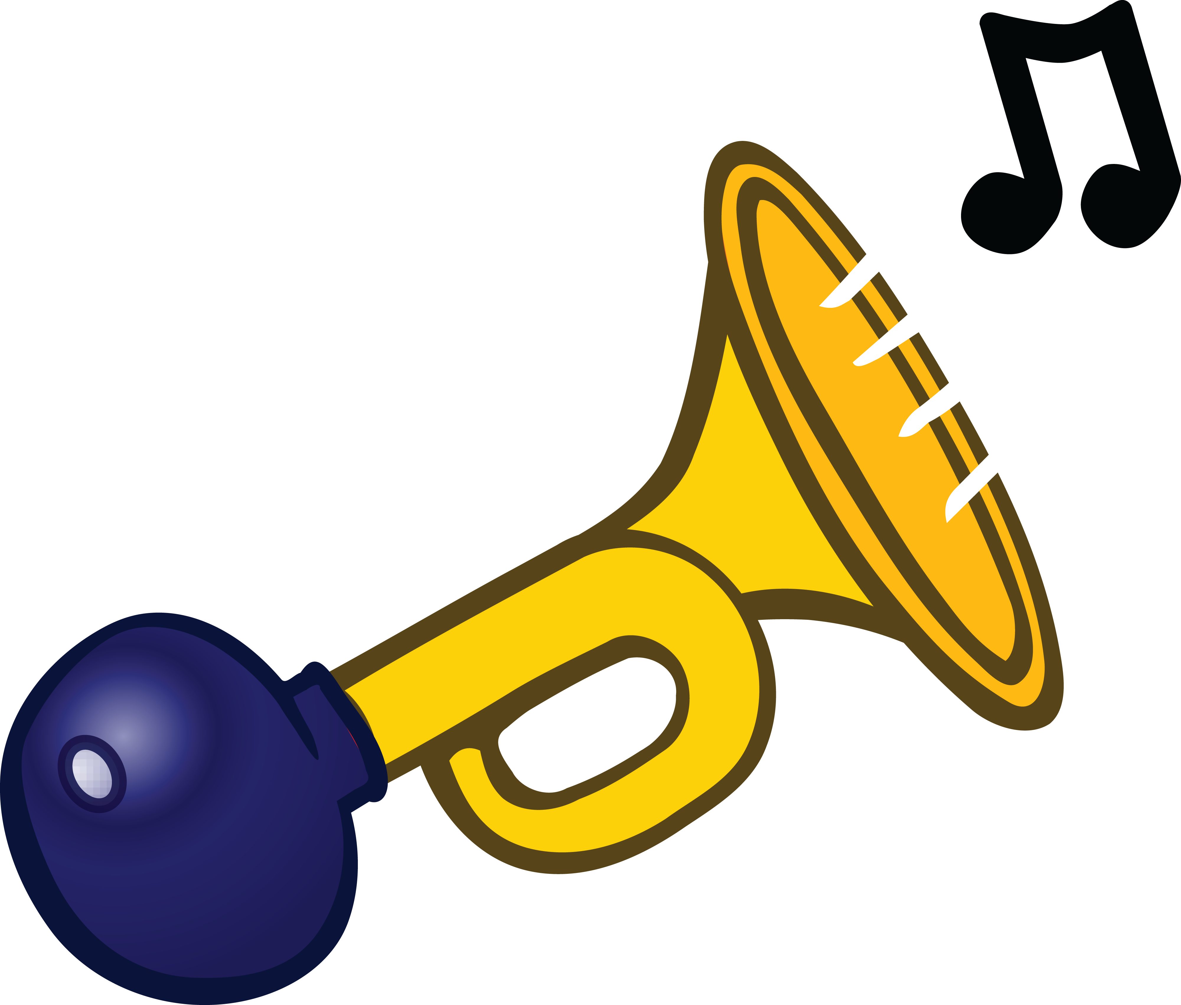 Free Clipart Of A Bicycle Horn - Horn .png (4000x3402)