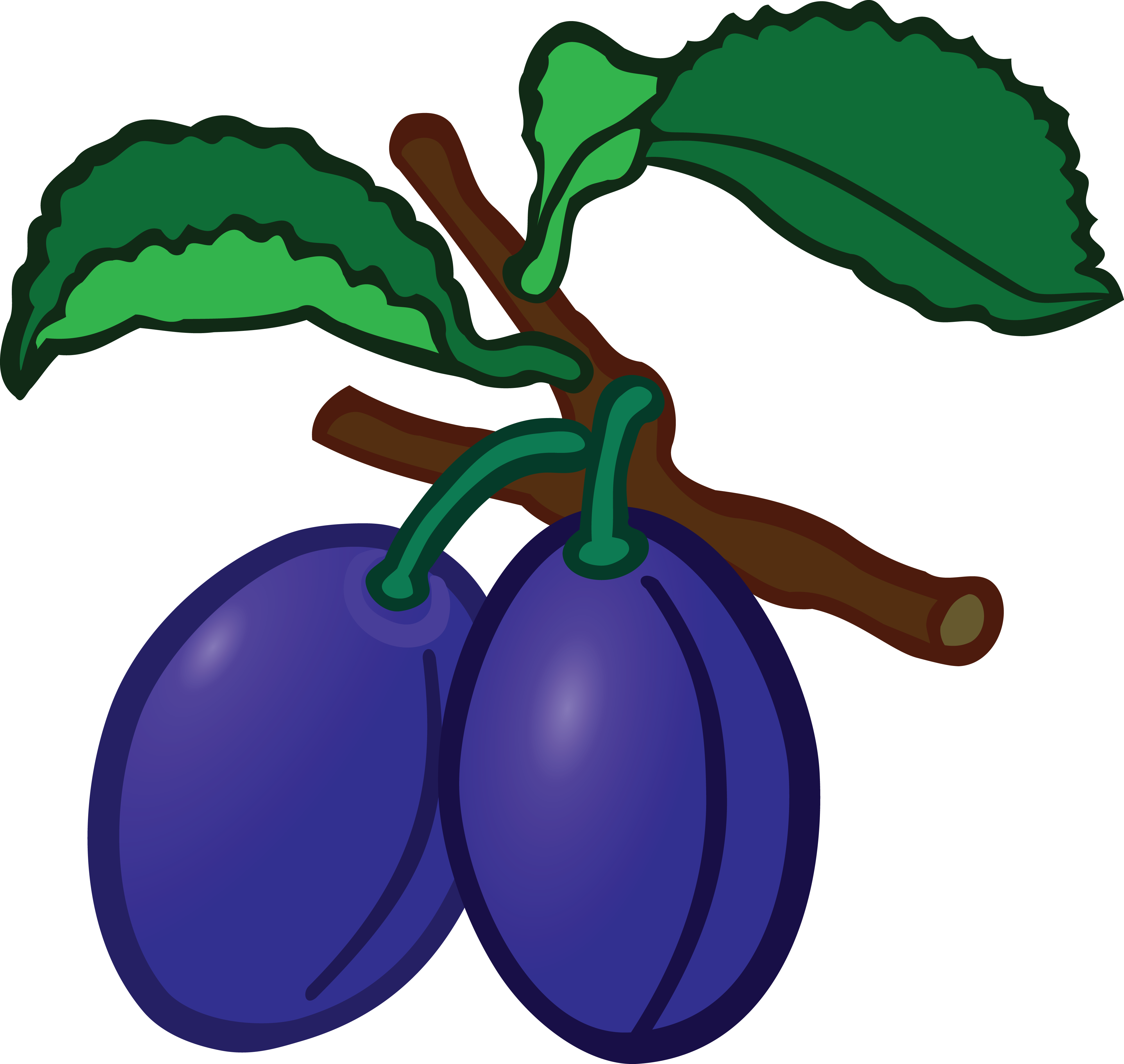 Free Clipart Of Plums - Clip Art Of Plum (4000x3785)