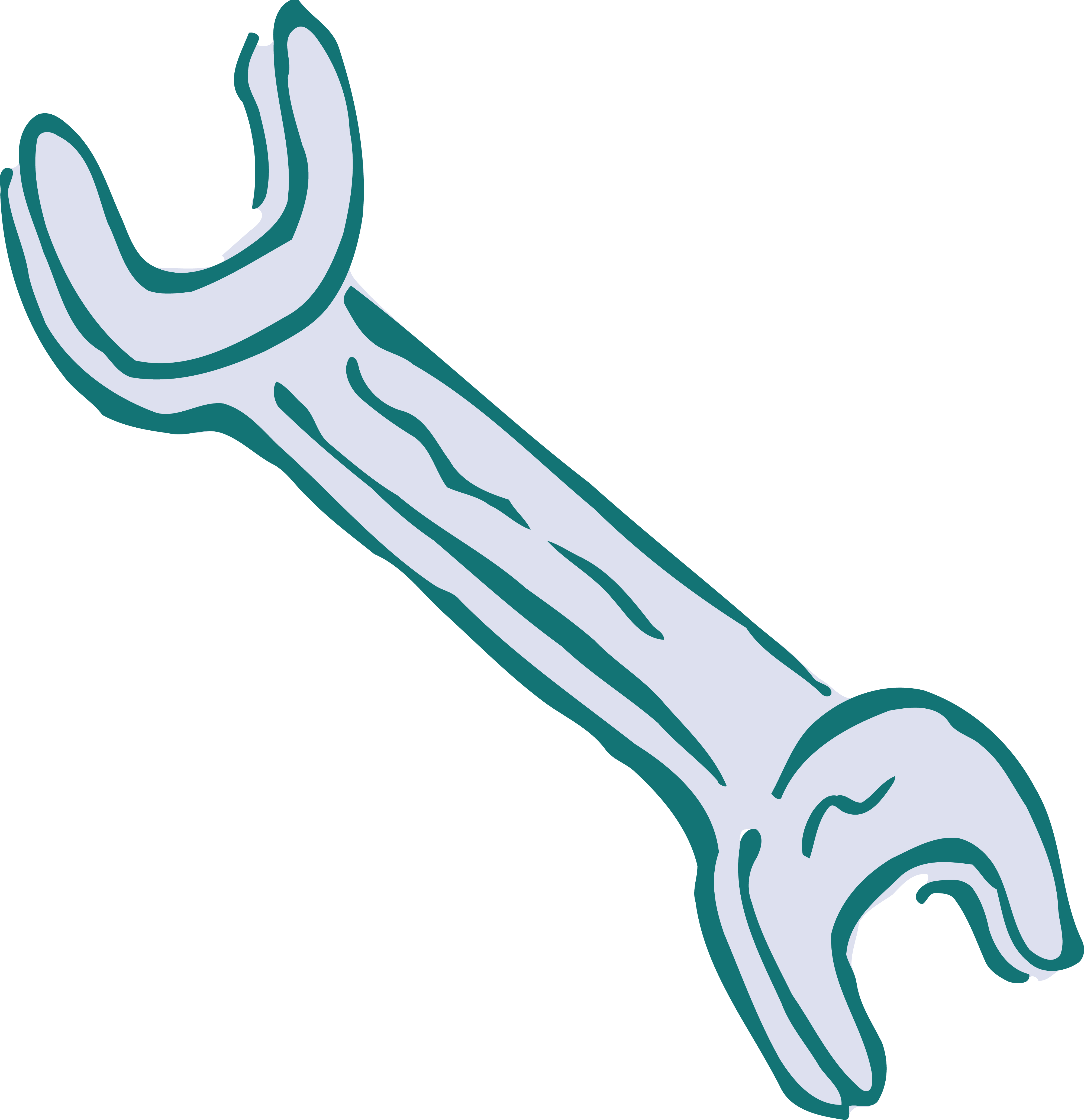 Free Clipart Of A Spanner Wrench - Kunci 10 Vector (4000x4133)