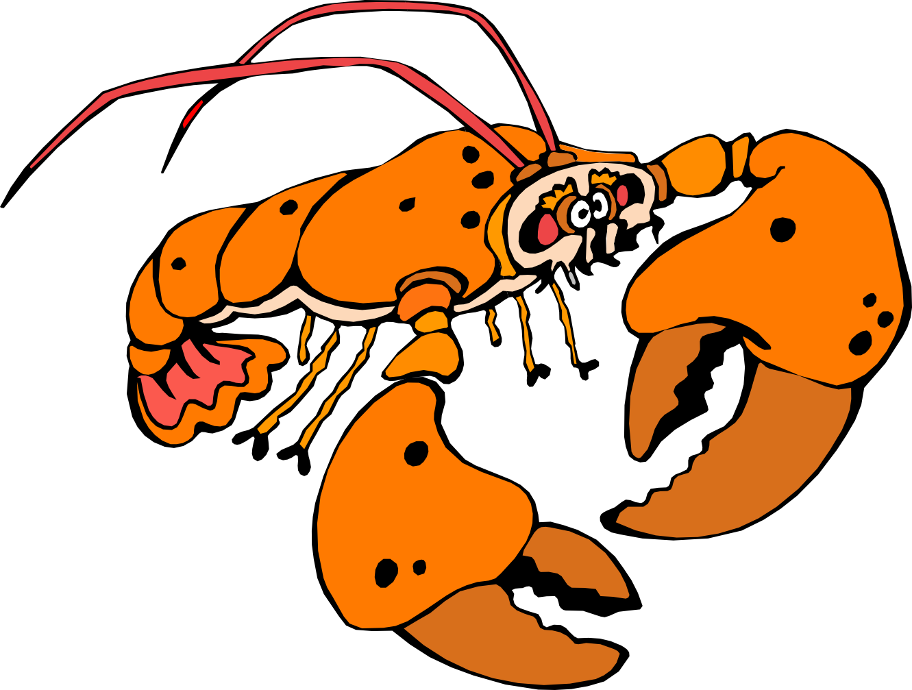 Lobster Silhouette Clipart - Cartoon Lobster (1331x1007)
