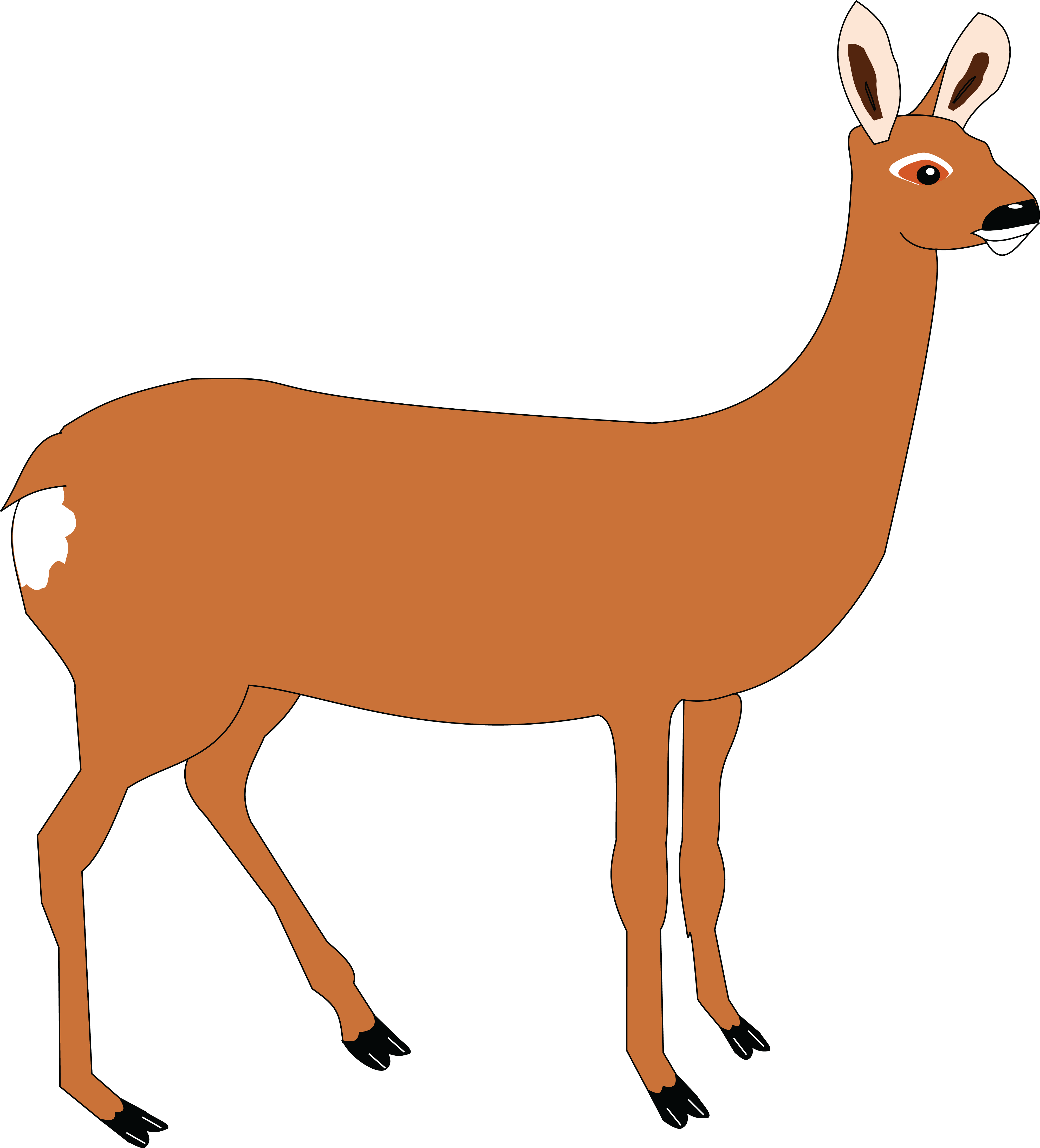 Free Clipart Of A Doe Deer - Doe Clipart (4000x4414)