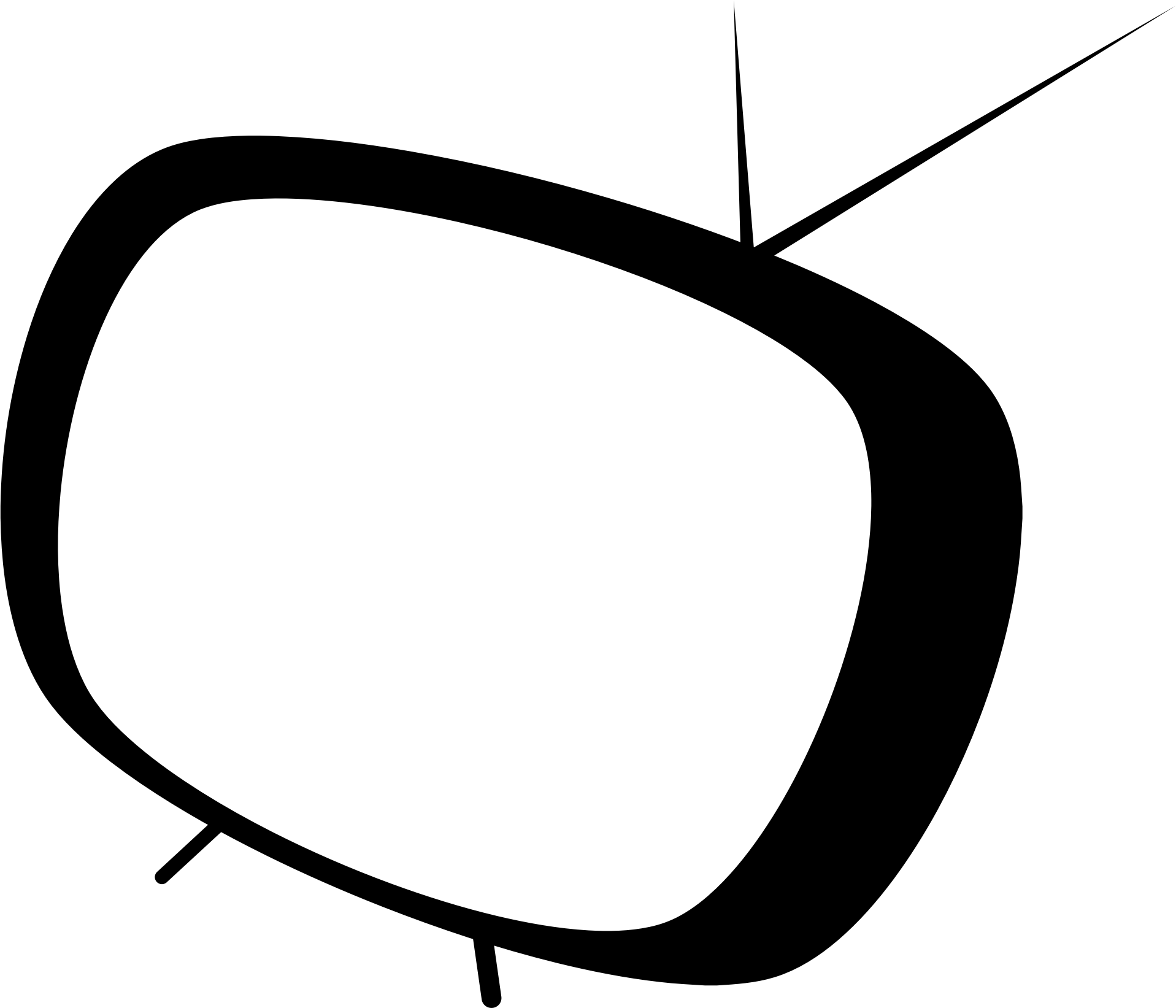 Television Tv Clipart Clip Art Of Tv 2 Clipartwork - Tv Cartoon Black And White (1917x1643)