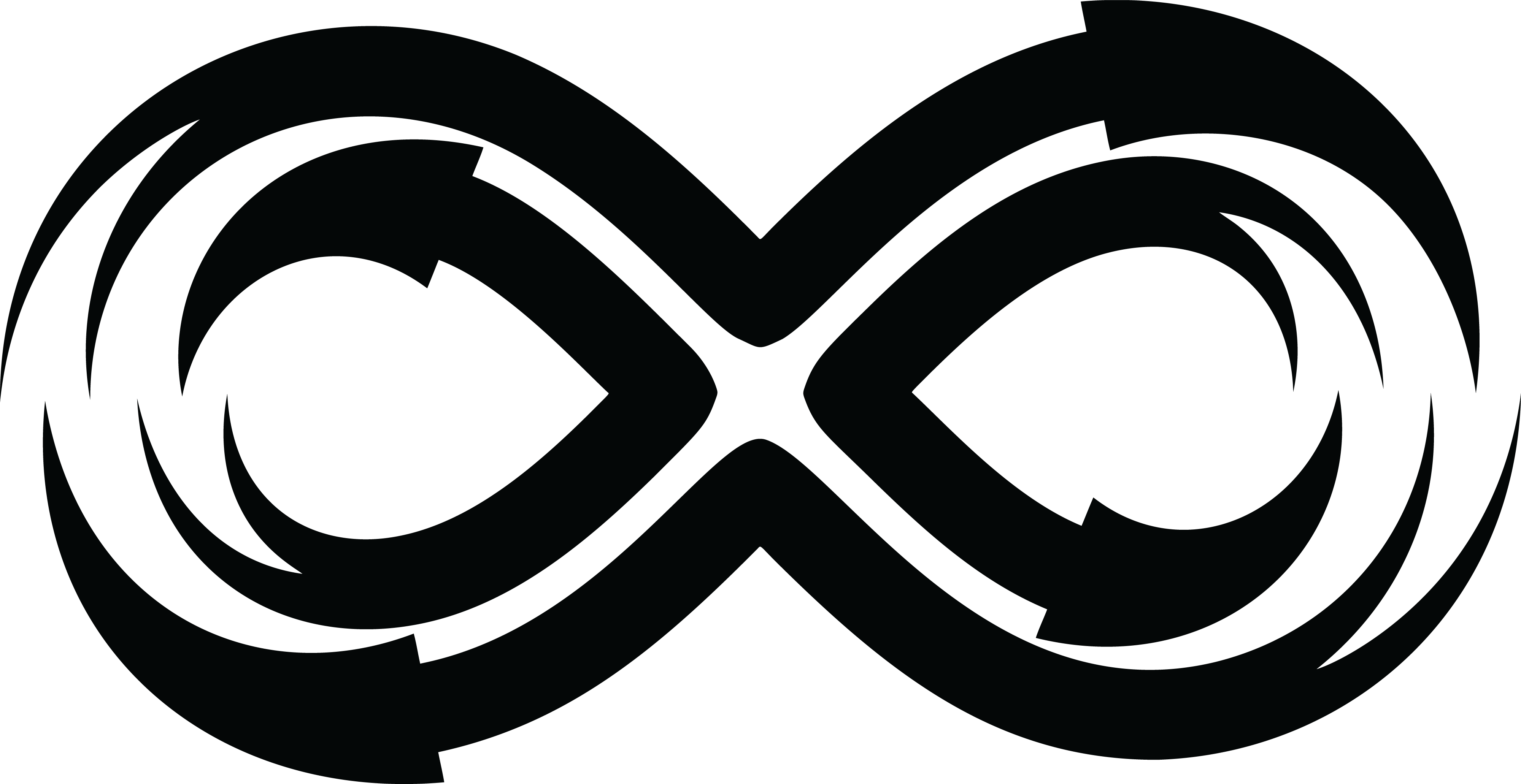 Free Clipart Of A Black And White Arrow Infinity Symbol - Black And White Infinity (4000x2063)