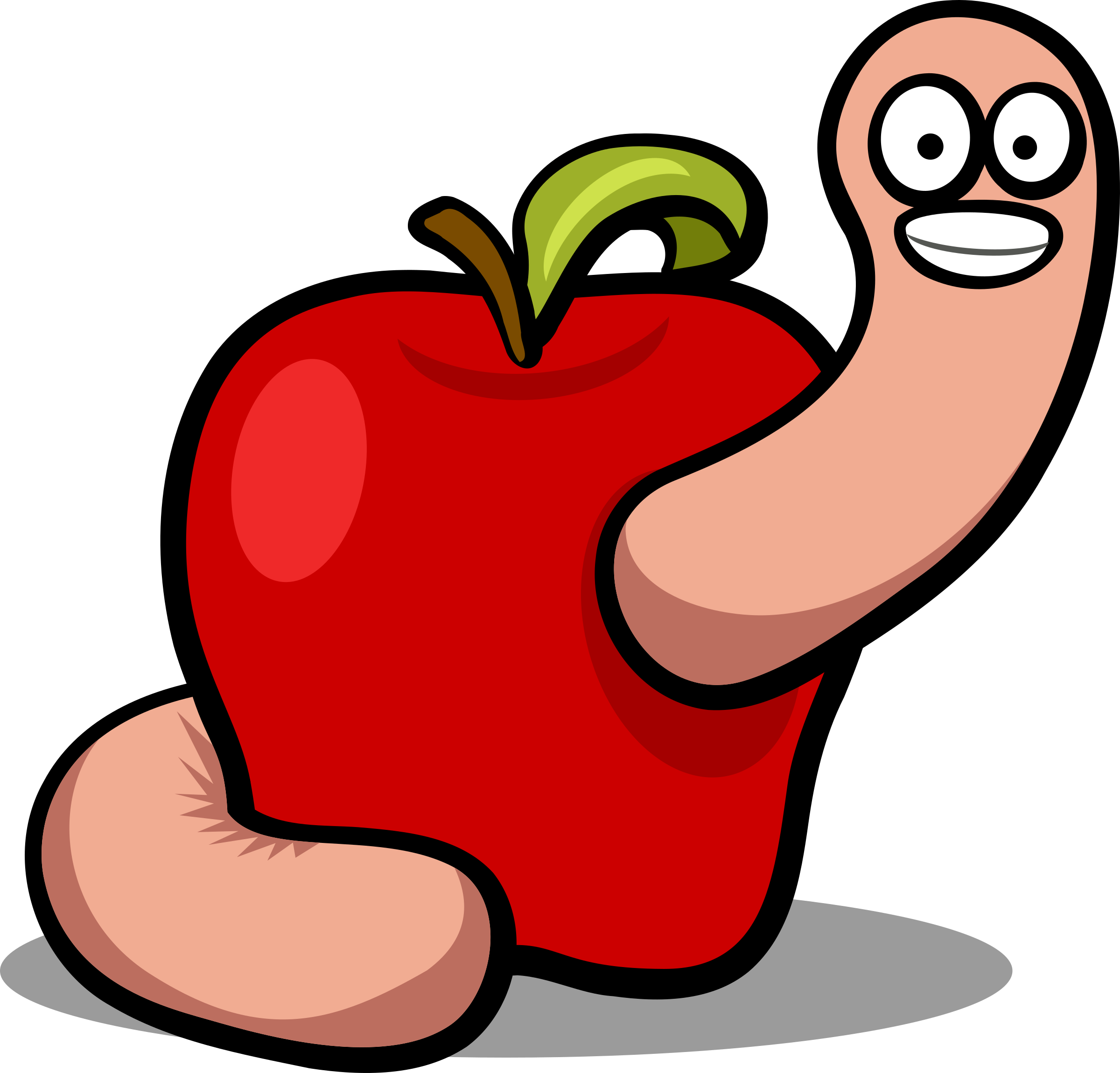 Clipart Info - Apple With A Worm (2400x2299)
