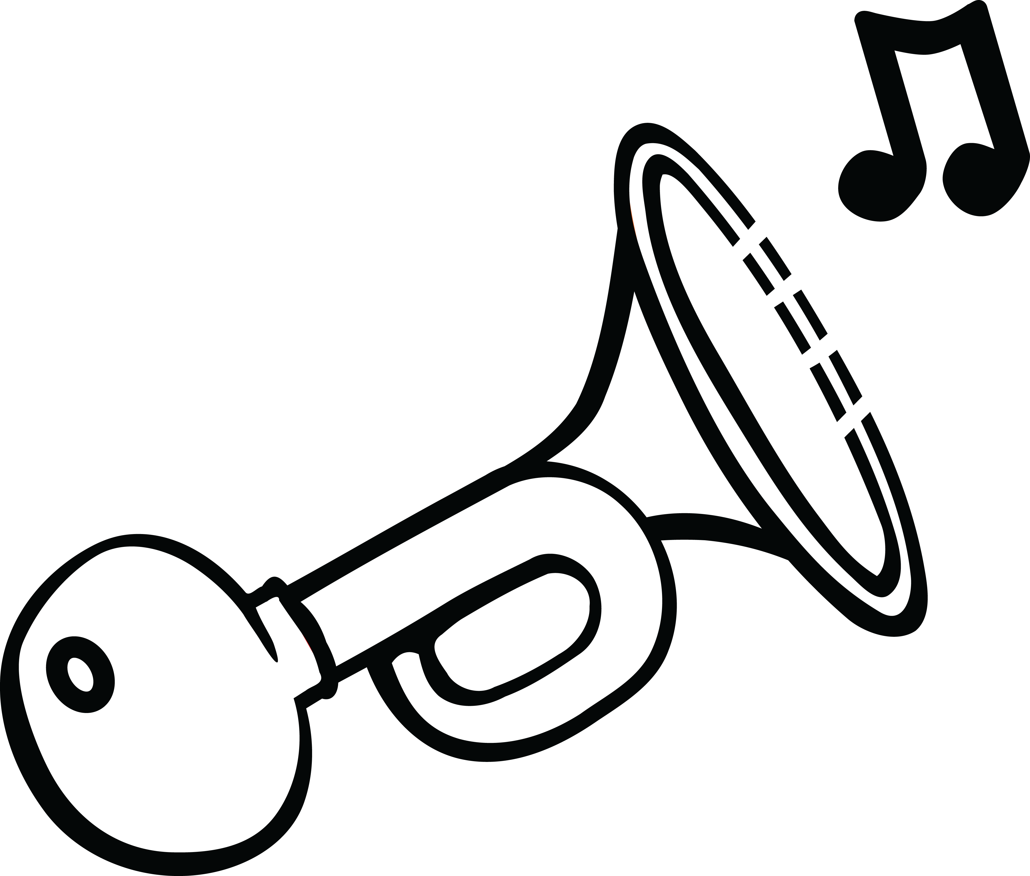 Free Clipart Of A Bicycle Horn - Horn Png (4000x3402)