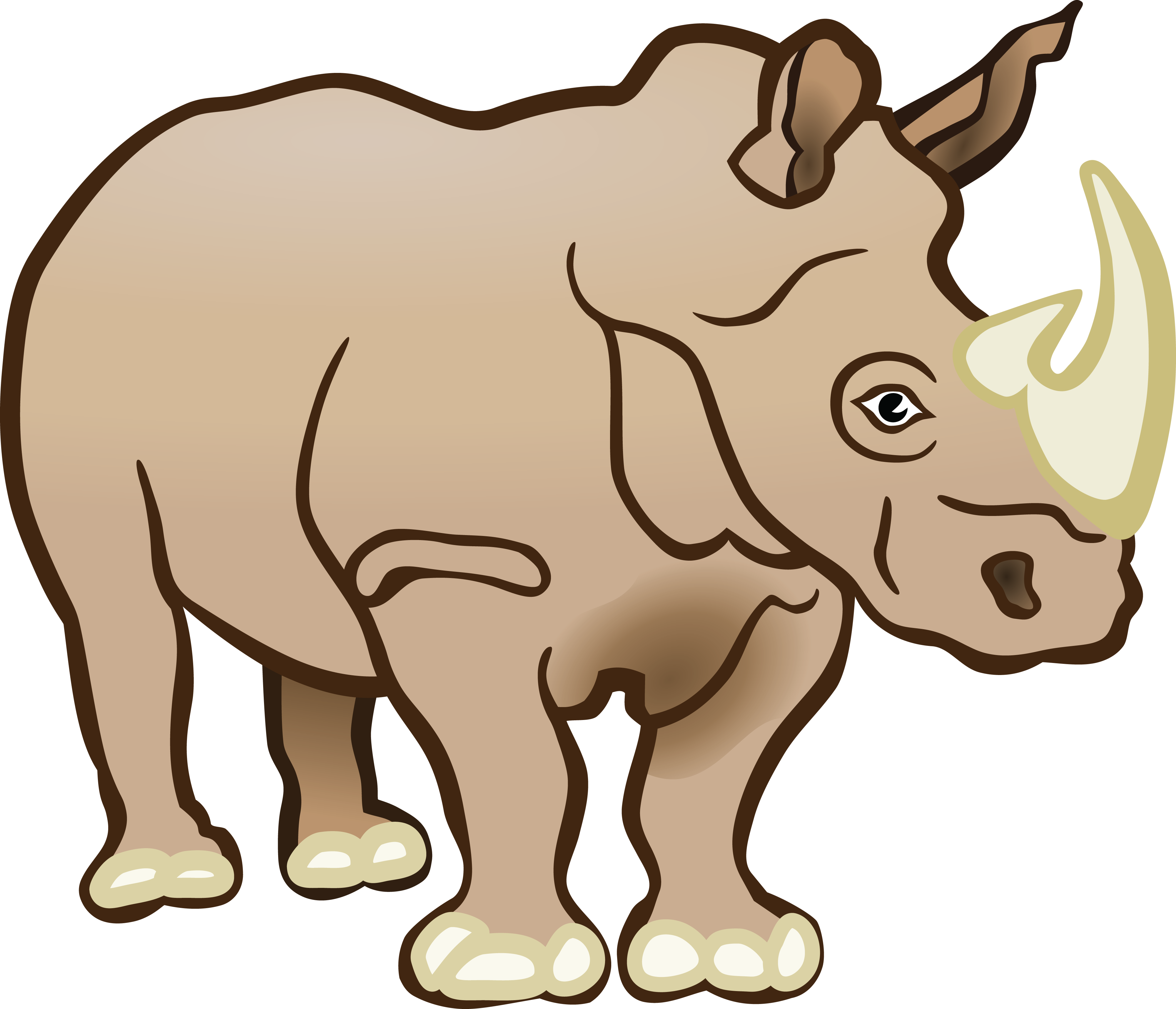 Free Clipart Of A Rhino - Clip Art (4000x3432)