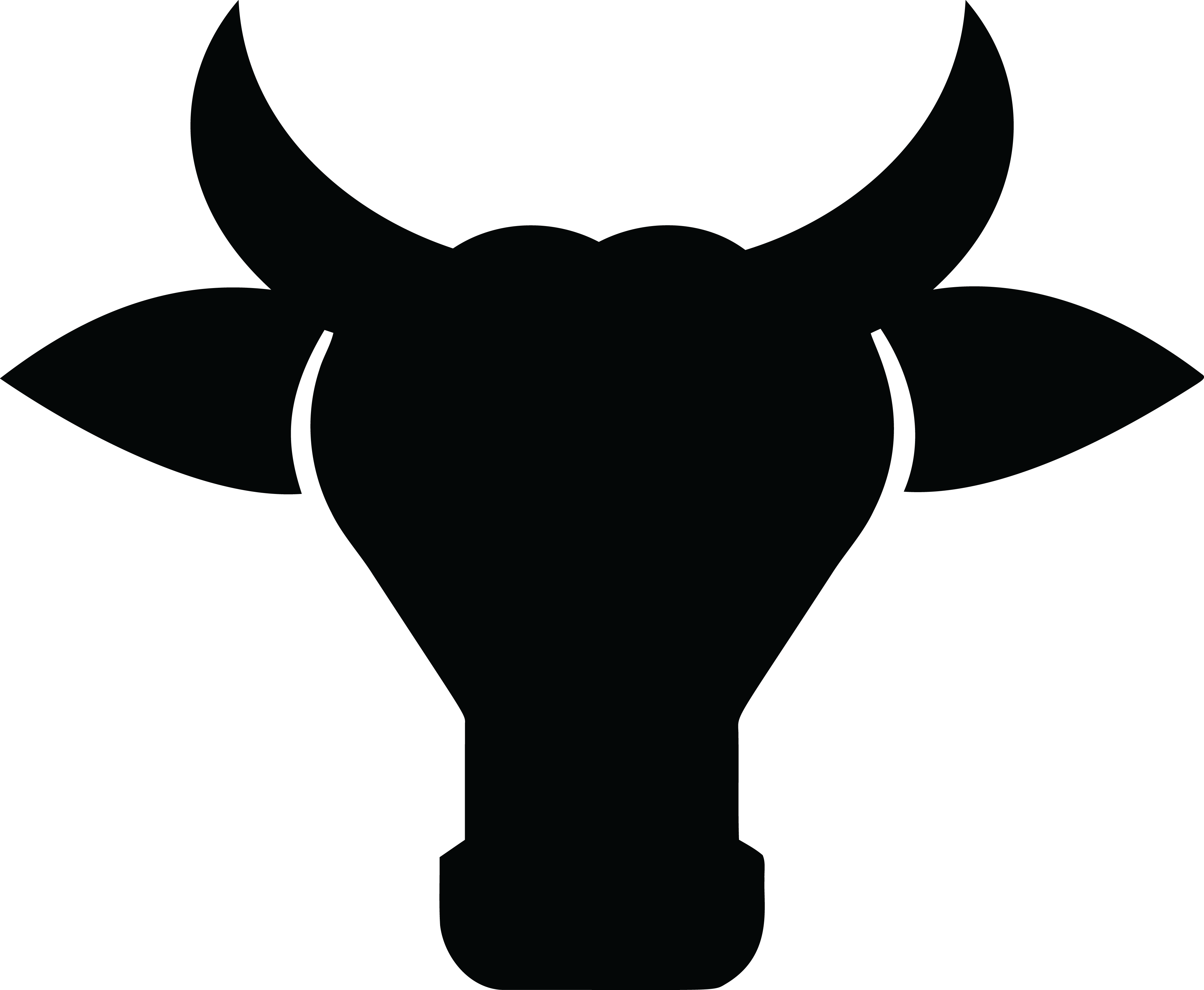 Free Clipart Of A Silhouetted Cow Head - Cow Head Silhouette Clip Art (4000x3289)