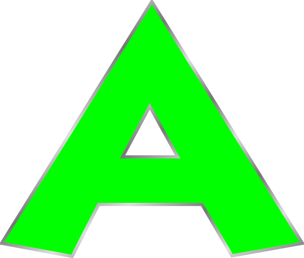 Letter A In Green (600x510)